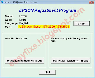 Adjustment Program Epson ET-2800, ET-2803