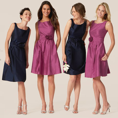 Bridesmaid dress 2010 navy blue and and purple boat neck bridesmaid dresses