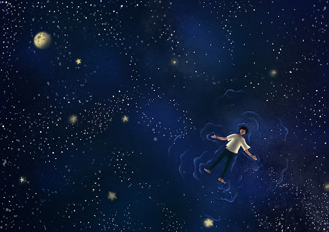 The Night Sky by Archan Kundu [Illustration by Amrita Banerjee]