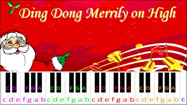 Ding Dong Merrily On High Piano / Keyboard Easy Letter Notes for Beginners