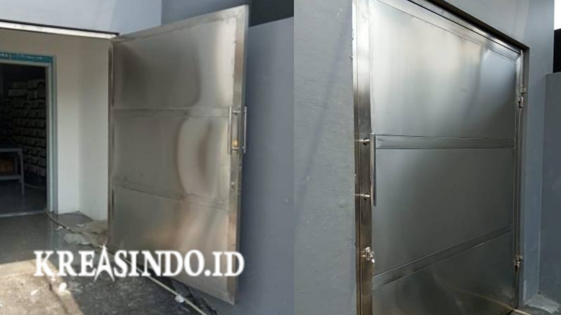 Pintu Stainless Doble Plat Luar Dalam pesanan PT Mitra Bersama untuk Projek Gedung Al Hijaz Cawang Jakarta