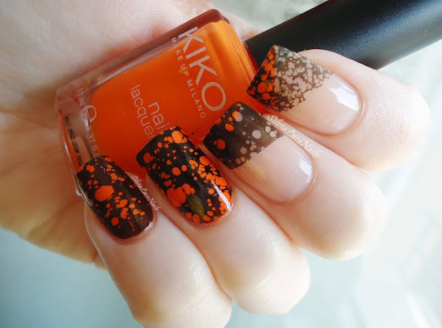 Silvia Lace Nails: Halloween water spotted french