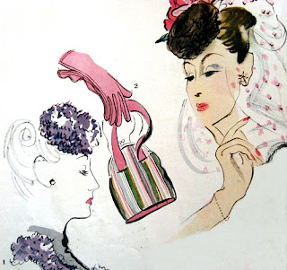 Fashion illustration from 1939 Vogue magazine