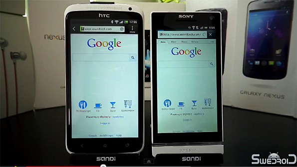 HTC One X vs. Sony Xperia S: Comparison browser (VIDEO)