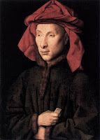 Portrait of Italian merchant Giovanni di Nicolao Arnolfini by Flemish painter Jan van Eyck, circa 1438