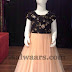 Peach Frock with Black Yoke