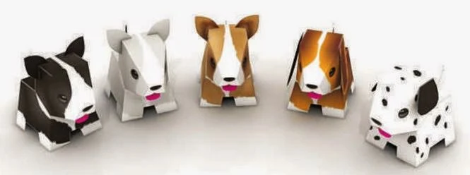 Nice 3D Free Printable Puppies. Paper Toys. 