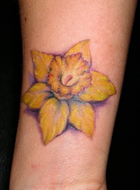 Tattoo Color Flower on Wrist