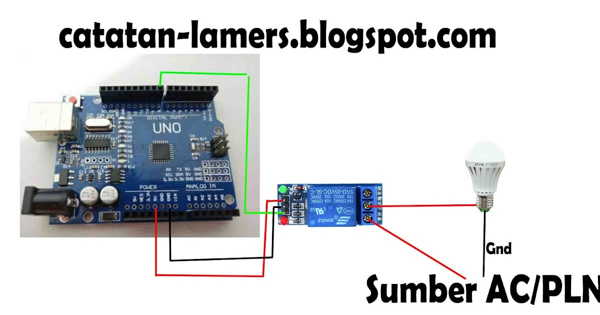 Arduino Kontrol Relay Untuk Menyalakan Lampu  Catatan Lamers