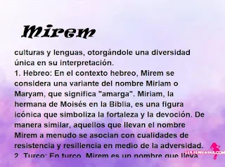 ▷ Significado del nombre Mirem