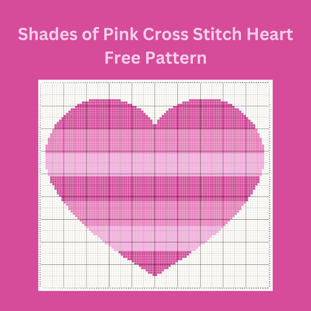 Shades of Pink Cross Stitch Heart - Free Pattern