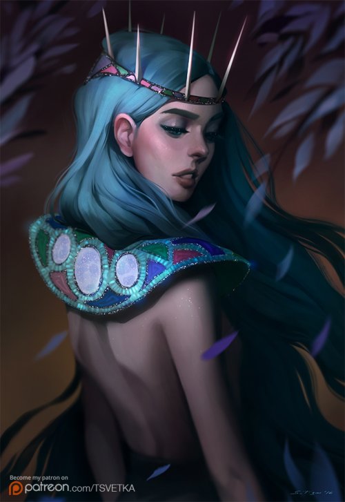 Svetlana Tigai tsvetka deviantart ilustrações mulheres fantasia