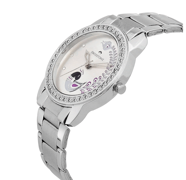 Swisstone silver dial watch, best watch gift to mother, silver watch for women in 2017
