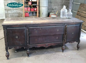 Rescued vintage sideboard BEFORE makeover   Do it yourself using General Finishes Milk paint in custom color