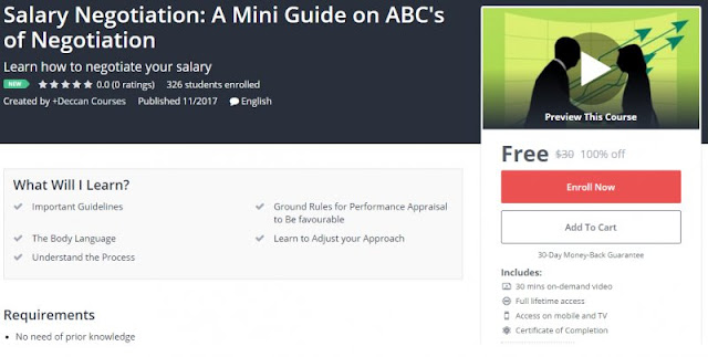 [100% Off] Salary Negotiation: A Mini Guide on ABC's of Negotiation| Worth 30$