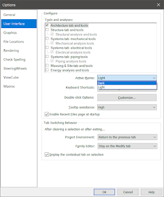 Revit Active Theme Drop Down Menu