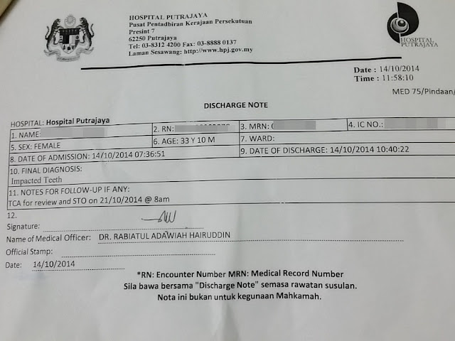 Umai vs Sagu: > SAMBUNGAN KISAH PEMBEDAHAN GIGI GERAHAM 