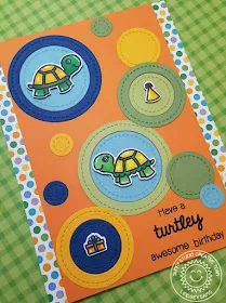 Sunny Studio Stamps: Turtley Awesome Turtle Birthday Card by Lindsey Sams
