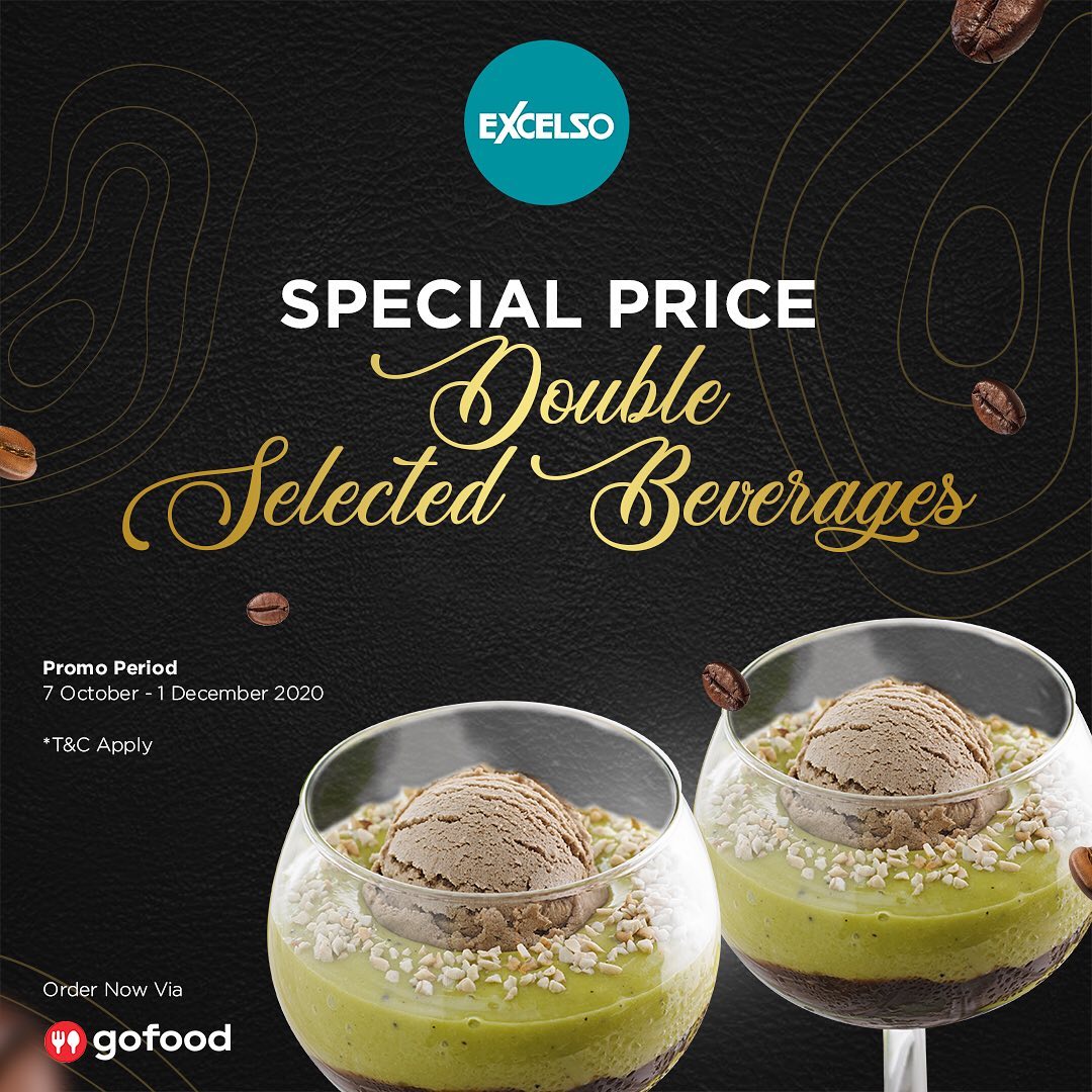 Promo EXCELSO COFFEE Special Price Double Selected Beverages mulai Rp 65.000 Order via GOFOOD