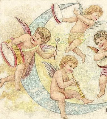 Angels or cherubs playing music