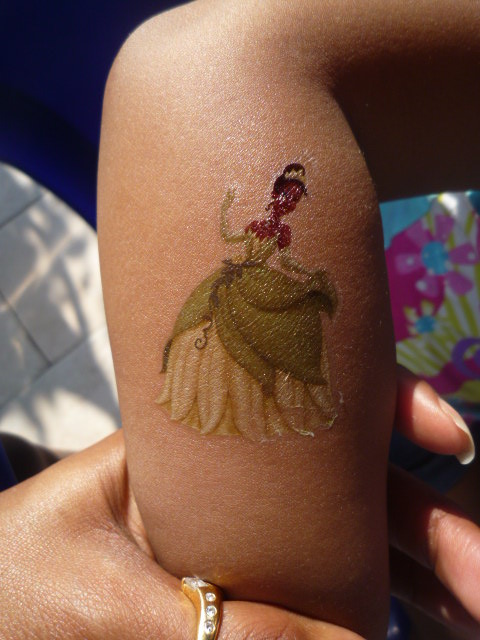 we had princess tattoos pasted on our hands as well