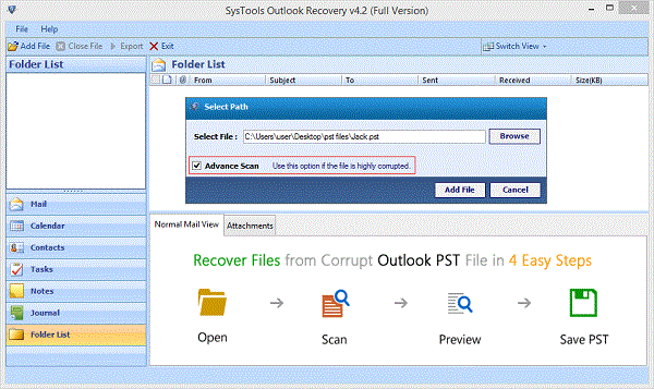 Repair PST File By Using Outlook Recovery Software