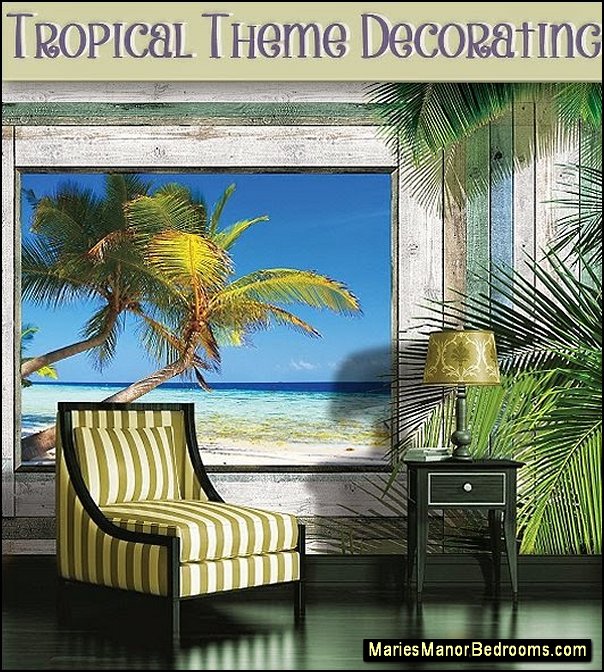 Hawaiian style decorating tropical beach theme bedroom ideas