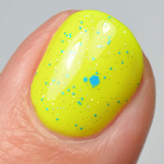 neon blue glitter nail polish