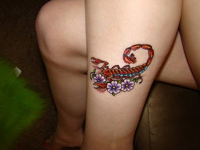 The fifth of my cute tattoo designs for girls is this awesome scorpion 