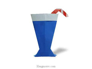 Cách gấp, xếp ly uống nước bằng giấy origami - Video hướng dẫn xếp hình đồ ăn - How to fold a Glass of water