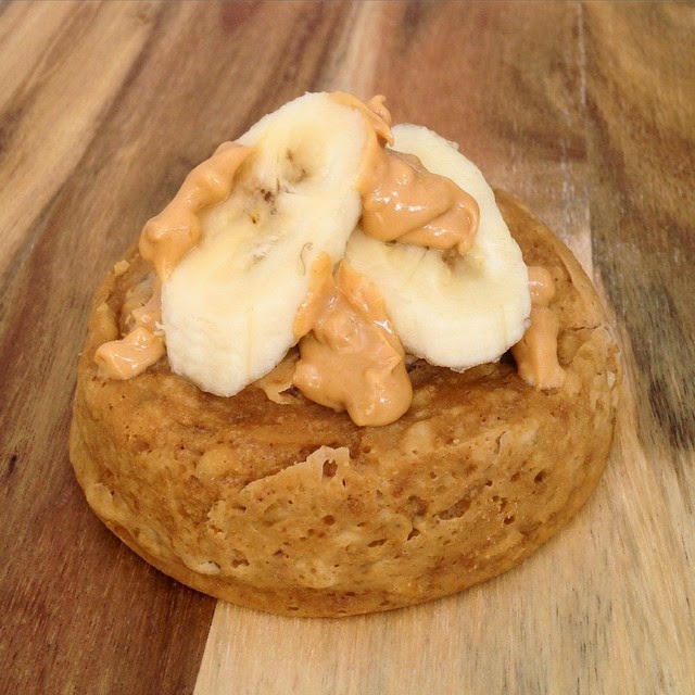 Peanut Butter Banana Protein Cake - Healthy Single Serve Microwave Recipes