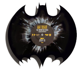 Batman: The Animated Series Die-Cute 12” Black with Gray Splatter Single Vinyl Record by Danny Elfman & Phantom City Creative