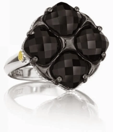 four clover black onyx ring