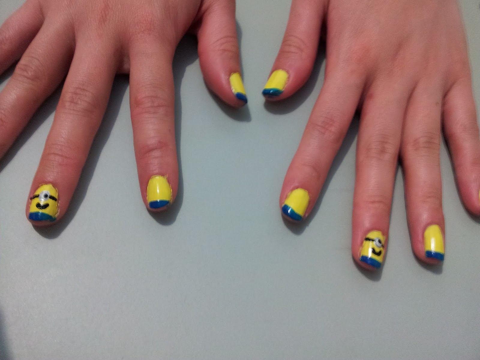 Mia's Nail OOTD: Minion Nail Art!