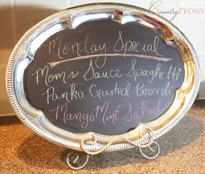 Chalkboard Menu Tray