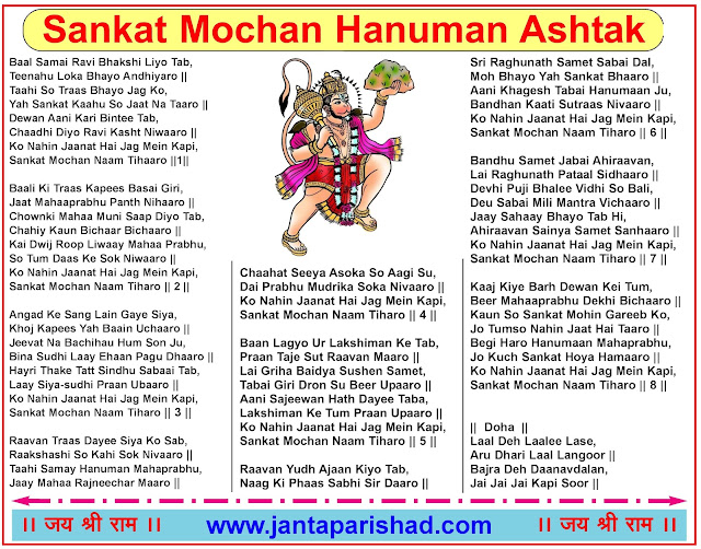 Sankat Mochan Hanuman Ashtak, English Lyrics, image