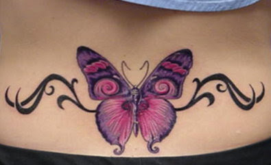 lower back tattoos butterflies