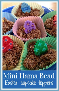 Mini Hama bead Easter Egg cake toppers