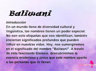 significado del nombre Baliwani