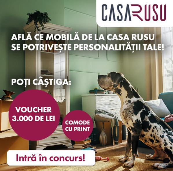 Concurs - Castiga voucher de 3000 de lei sau una dintre cele trei comode cu print - mobila rusu - premii - concursuri - online