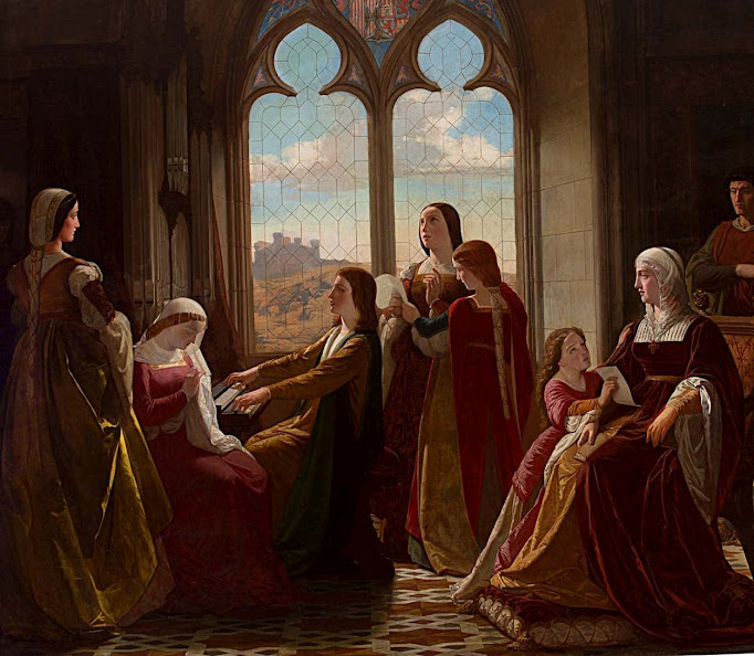 Isabel a Católica preside a educação de seus filhos, Isidoro Lozano  (1826–1895) Museo del Prado