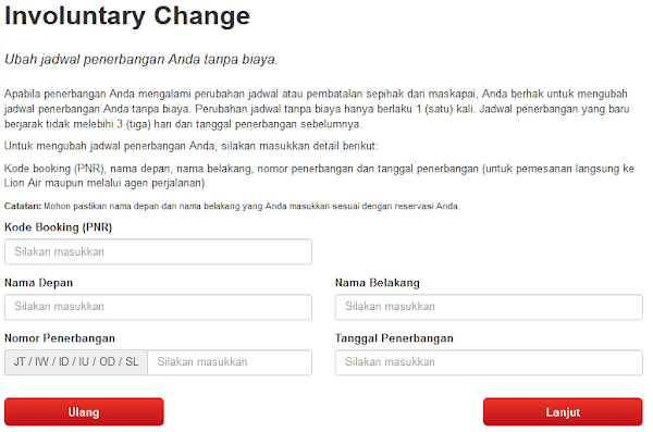 Involuntary Change - Ubah Jadwal Penerbangan Tanpa Biaya