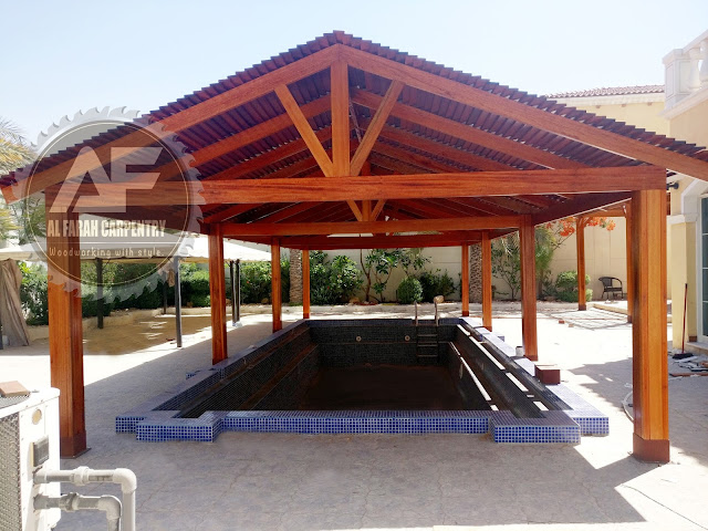 Al Farah Carpentry Finish Project Of Wooden Gazebo At Dubai Jumeirah Park