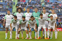 CLUB ATLÉTICO OSASUNA. Temporada 2022-23. Chimy Ávila, Aridane, Lucas Torró, Sergio Herrera, David García, Pablo Ibáñez. Aimar Oroz, Rubén García, Manu Sánchez, Abde, Rubén Peña. GETAFE C. F. 2 🆚 C. A. OSASUNA 1 Domingo 28/05/2023, 19:00 horas. Campeonato de Liga de 1ª División, jornada 37. Getafe, Madrid, estadio Coliseum Alfonso Pérez: 13.510 espectadores. GOLES: ⚽0-1: 2’, Chimy Ávila. ⚽1-1: 39’, Juanmi Latasa. ⚽2-1: 90’, Jaime Mata.