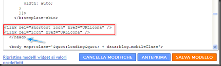 come mettere visualizzare icona favicon blog blogger