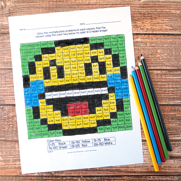 Free Printable Emoji Mystery Multiplication Worksheets