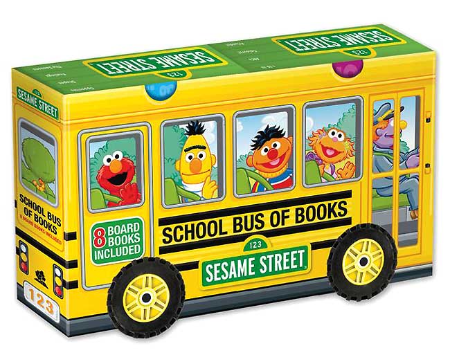 Kids Giggles Sesame Street School Bus of Books with 