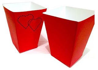 Hearts: Free Printable Popcorn Box