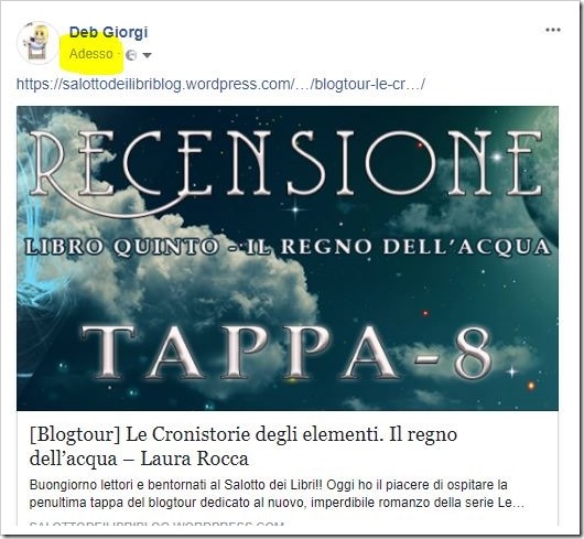 Clicca sull'ora del post