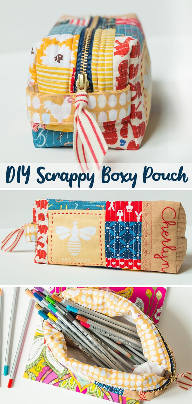 DIY Scrappy Boxy Pouch